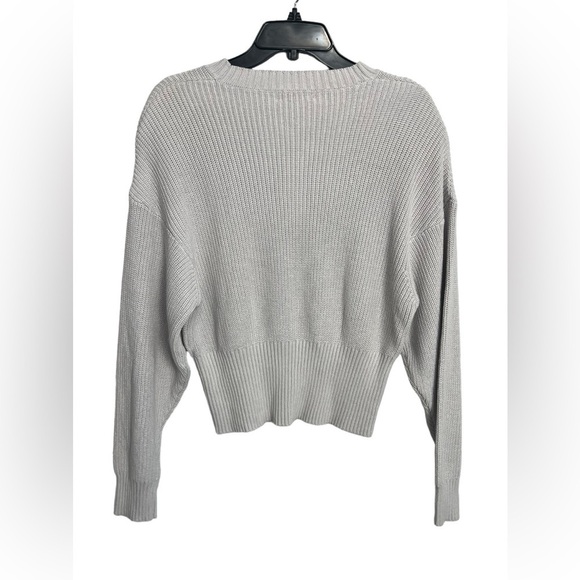 525 AMERICA | CREWNECK SHAKER STITCH SWEATER | SILVER NWT Large - Picture 3 of 5